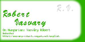 robert vasvary business card